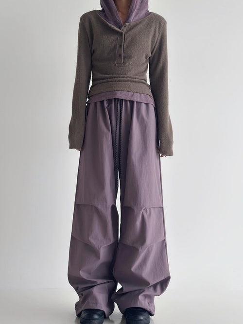 Drawstring Wide-Leg Pants