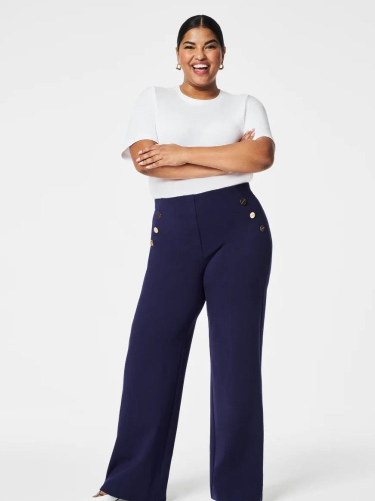 Statement Button Palazzo Pants