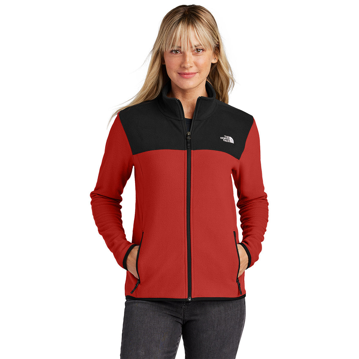 The North Face Women's Rage Red/TNF Black Glacier Full-Zip Fleece Jacket