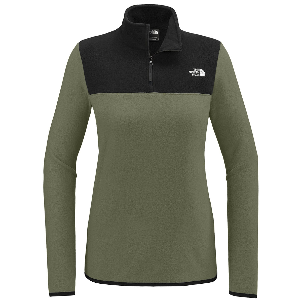 The North Face Women's New Taupe Green/TNF Black Glacier 1/4-Zip Fleece