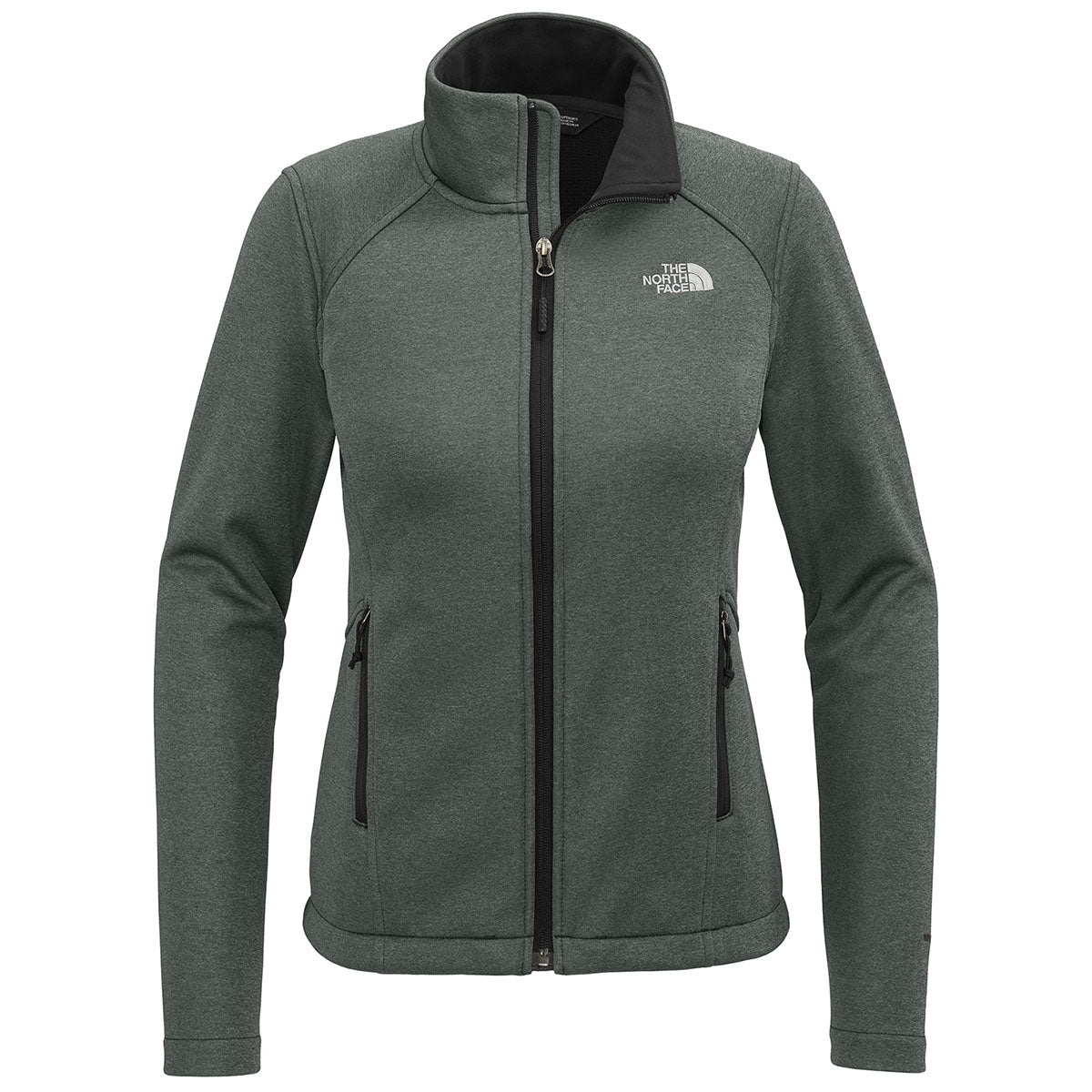 The North Face Women's TNF Dark Grey Heather Chest Logo Ridgewall Softshell Jacket