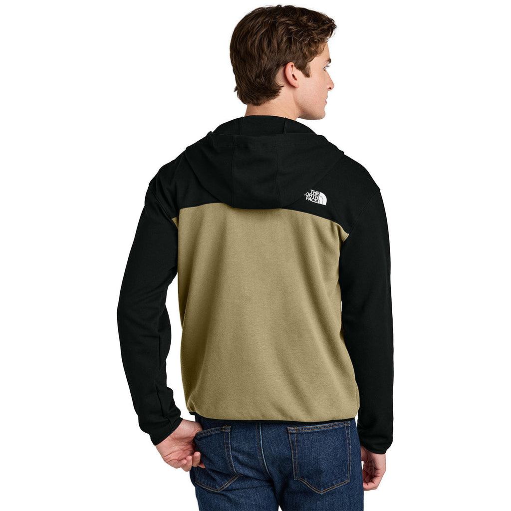 The North Face Men's Khaki Stone/TNF Black Double-Knit Full-Zip Hoodie